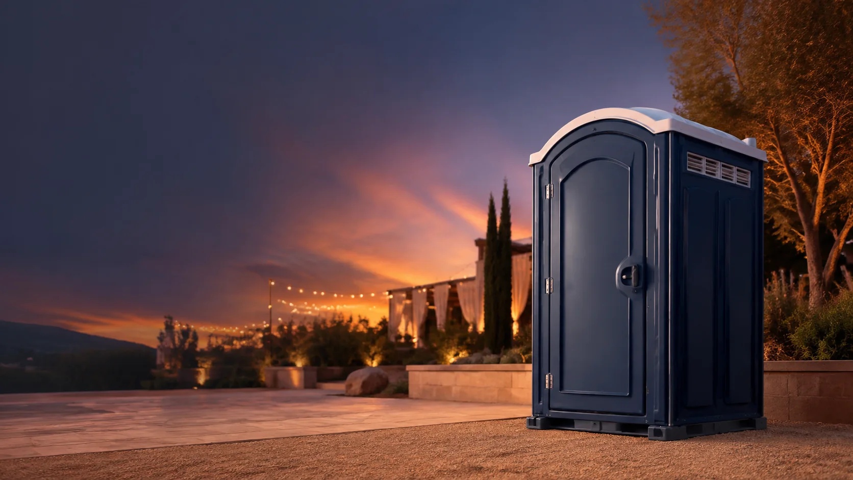 Portable restroom shown for rental planning in Arlington Heights, IL